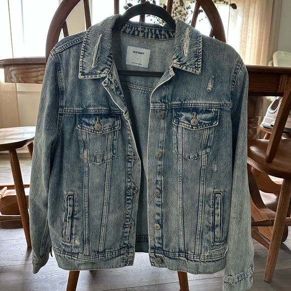 Old Navy Jackets & Blazers - Old Navy Light Blue Distressed Denim Jacket